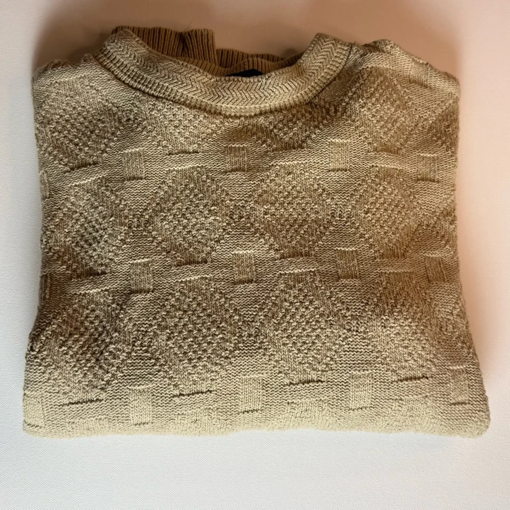 Vintage John Weitz Textured Knit Sweater – Made in USA – Size M, fisherman style